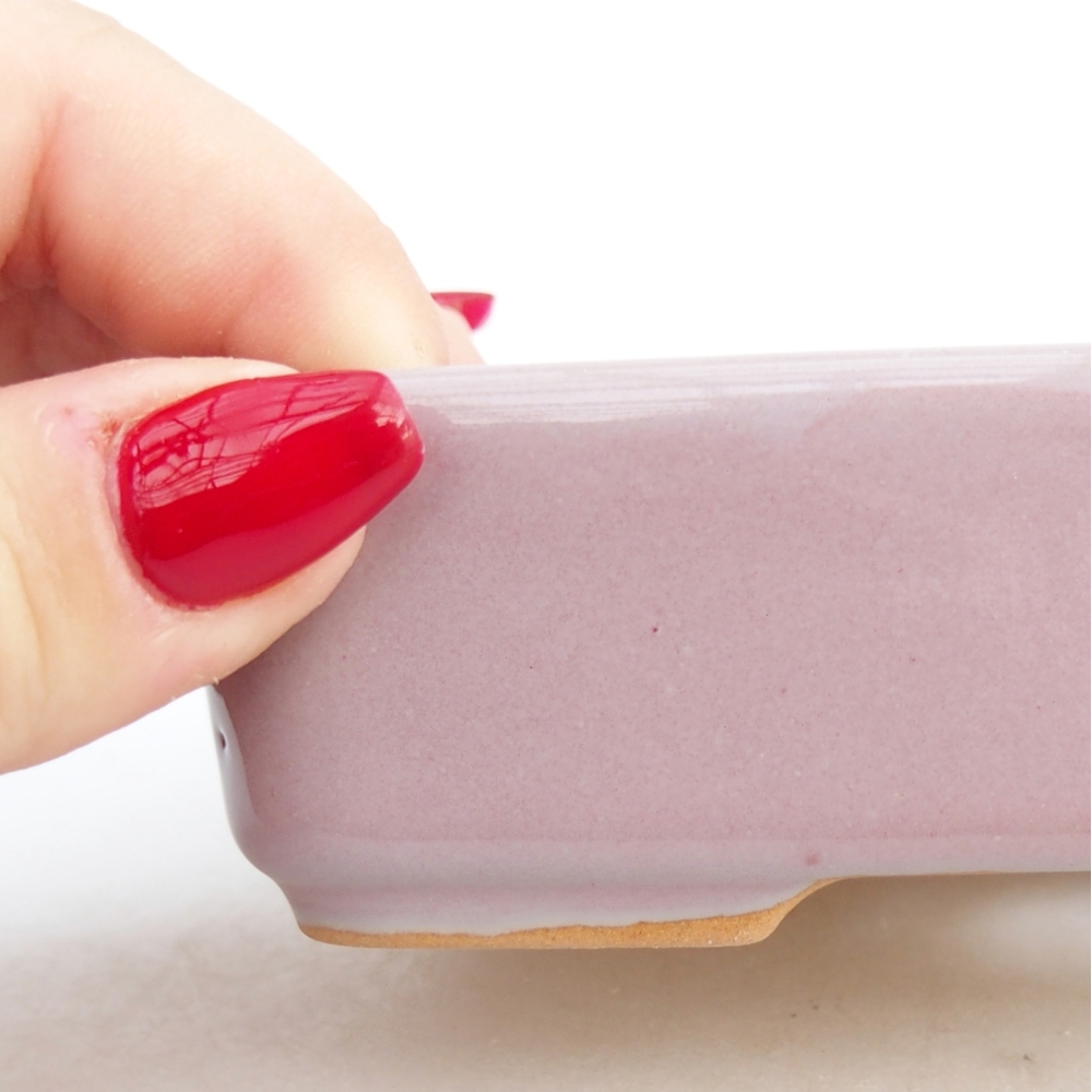 Cuenco bonsái de cerámica 12,5 x 9,5 x 3,5 cm, rosa