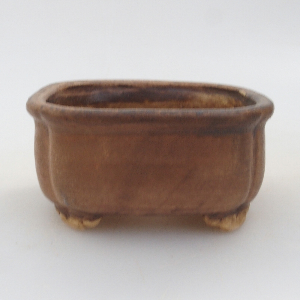 Cuenco bonsái de cerámica 10 x 8,5 x 4 cm, marrón