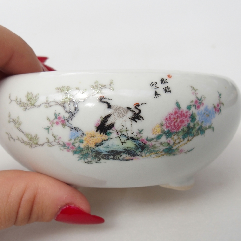 Cuenco bonsái de cerámica 10 x 10 x 5 cm, color blanco