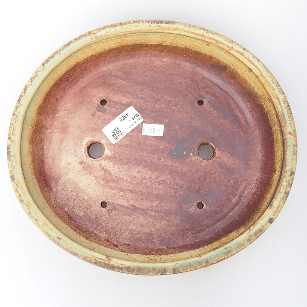 Cuenco bonsái de cerámica 26,5 x 24 x 5,5 cm, verde