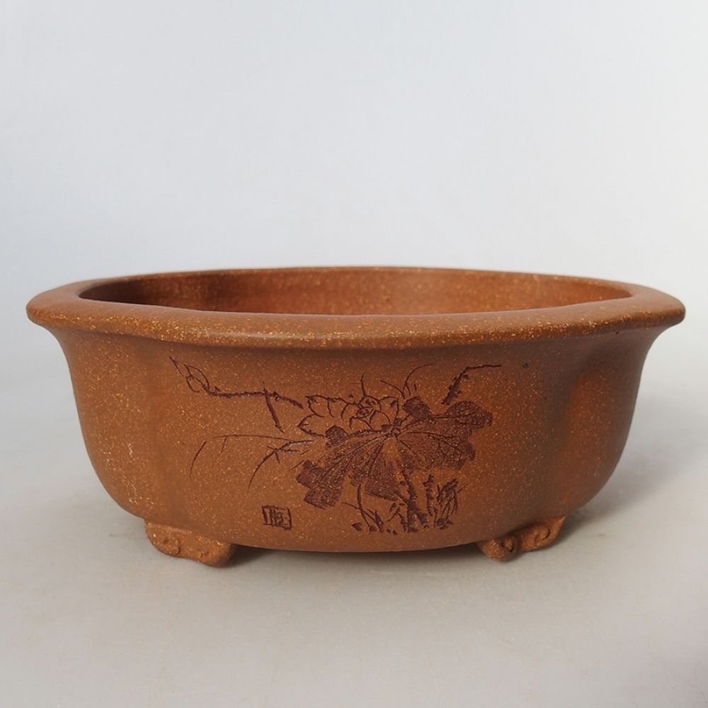 Cuenco bonsái de cerámica 15,5 x 13 x 6 cm, marrón