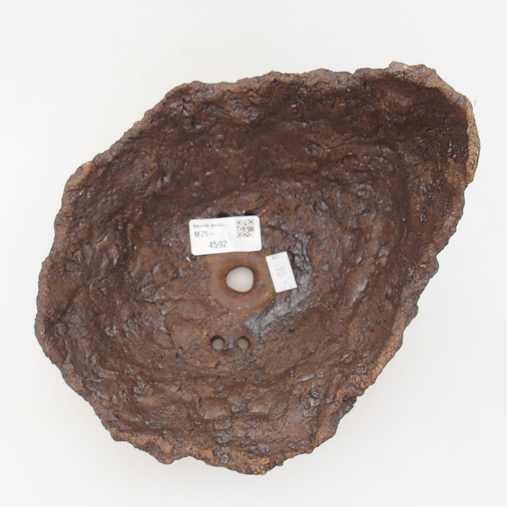 Concha de cerámica 18 x 17,5 x 16 cm , color marrón