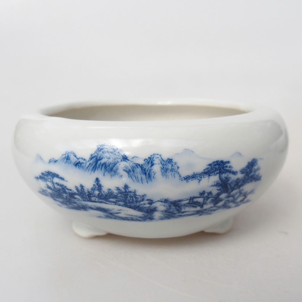 Cuenco bonsái de cerámica 10 x 10 x 5 cm, color blanco