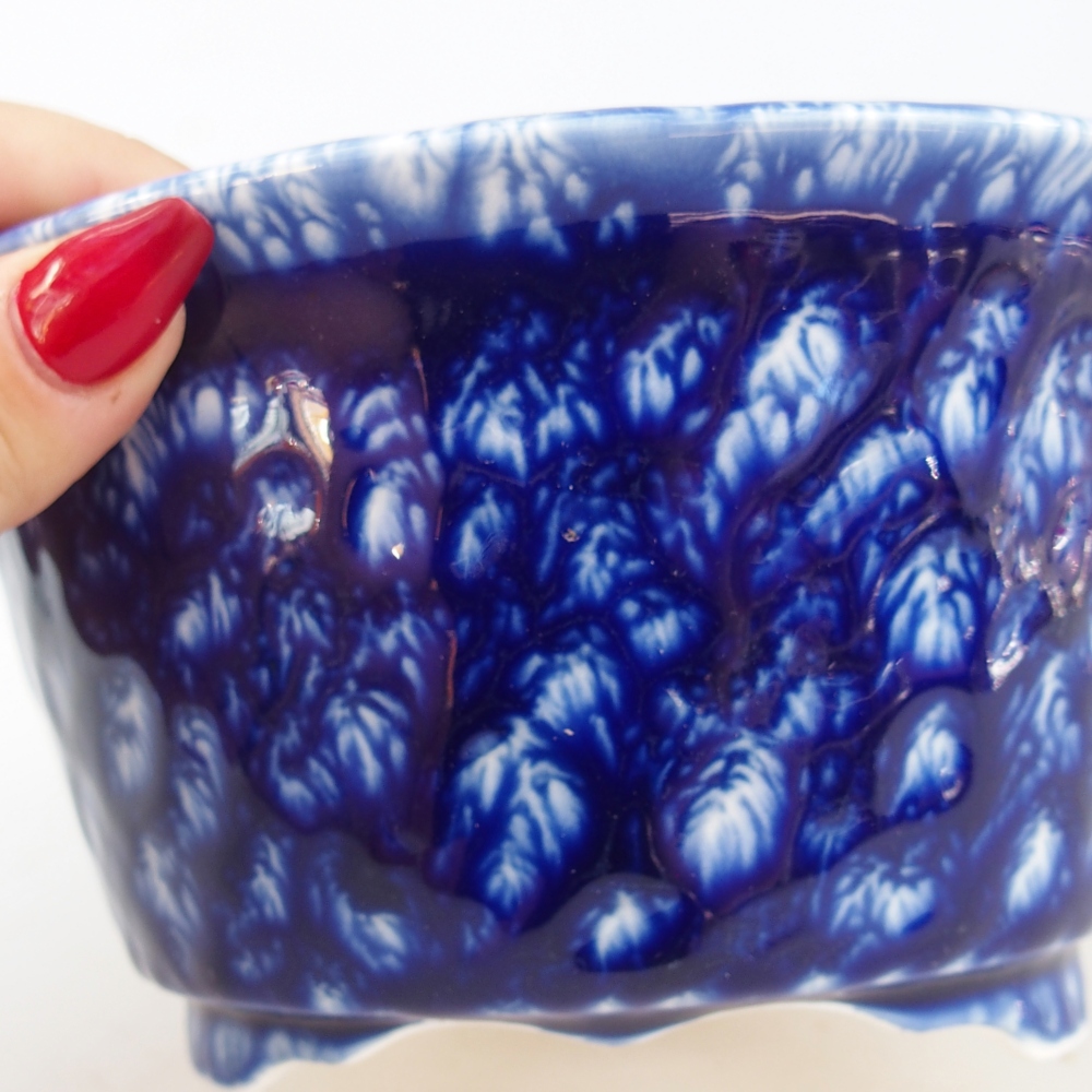 Cuenco bonsái de cerámica 16 x 16 x 8,5 cm, color azul
