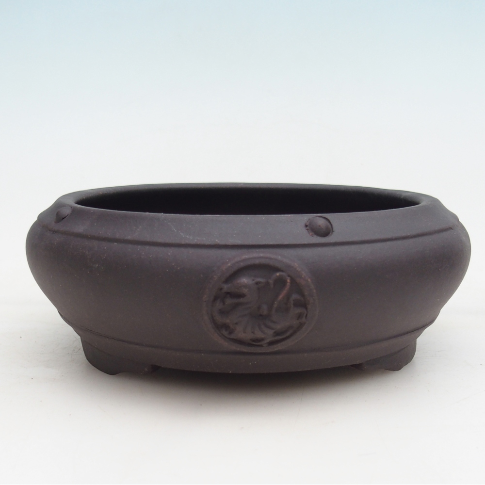 Cuenco bonsái de cerámica 15,5 x 15,5 x 5 cm, color negro