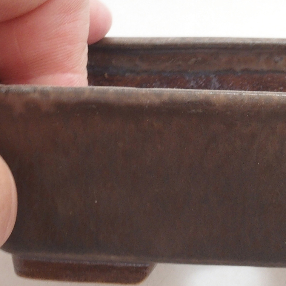 Cuenco bonsái de cerámica 10 x 8,5 x 4 cm, marrón