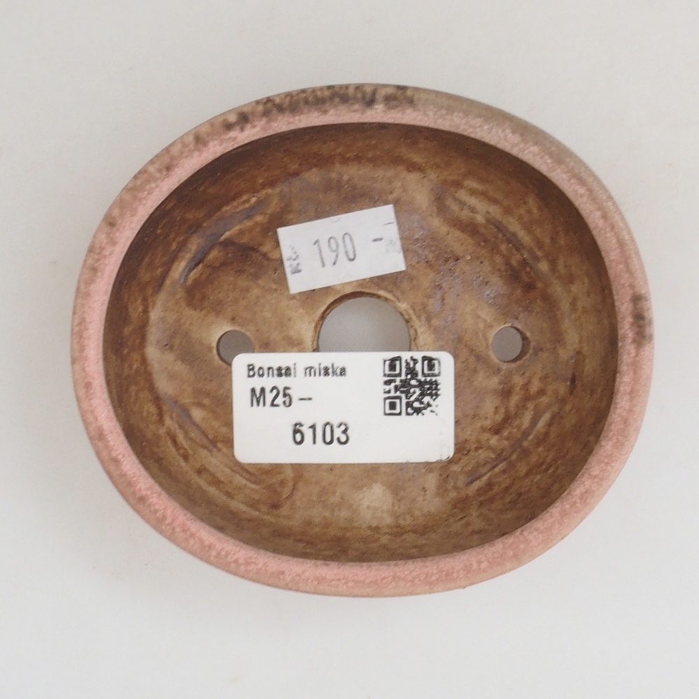 Cuenco bonsái de cerámica 10 x 8,5 x 4 cm, marrón