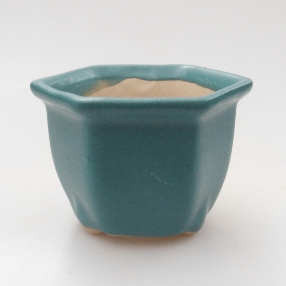 Cuenco bonsái de cerámica 6,5 x 5,5 x 4 cm, color azul