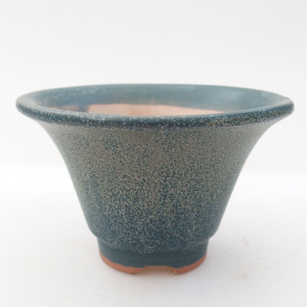 Cuenco bonsái de cerámica 10,5 x 10,5 x 6,5 cm, color azul