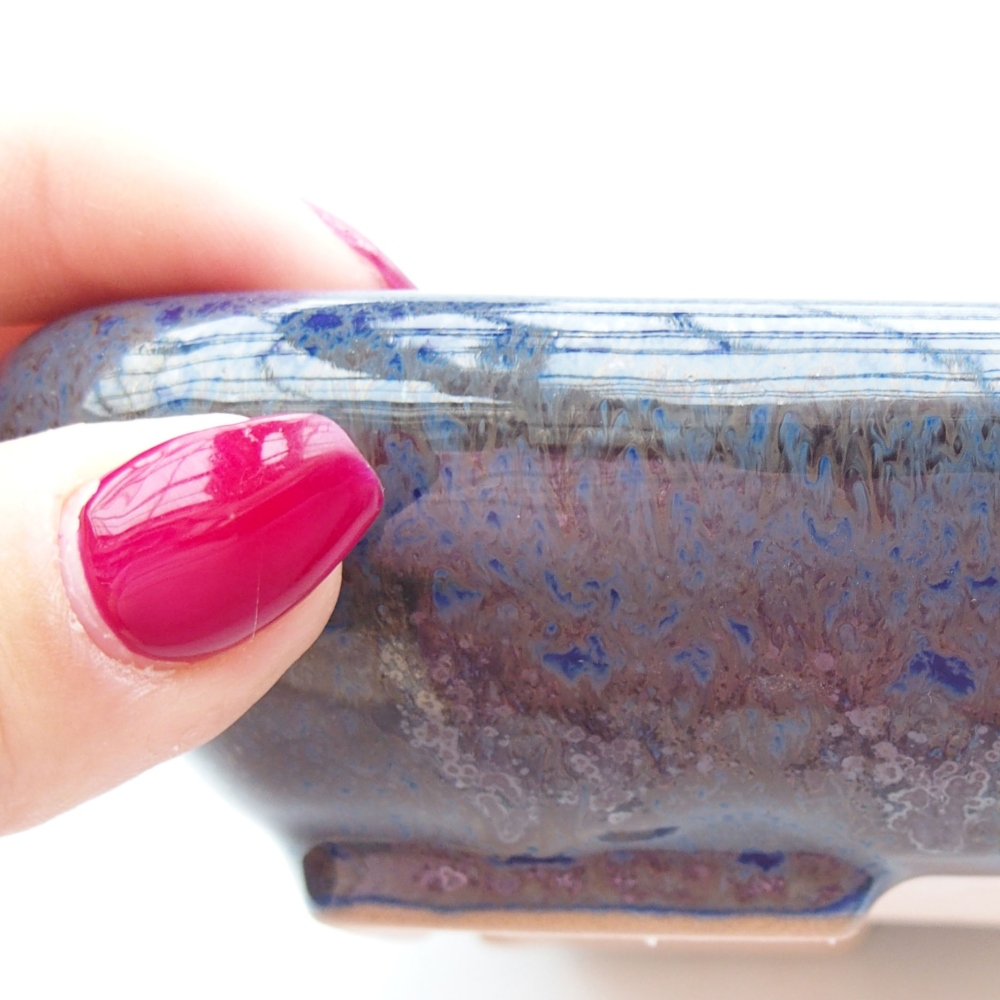 Cuenco bonsái de cerámica 17 x 14 x 3,5 cm, color azul