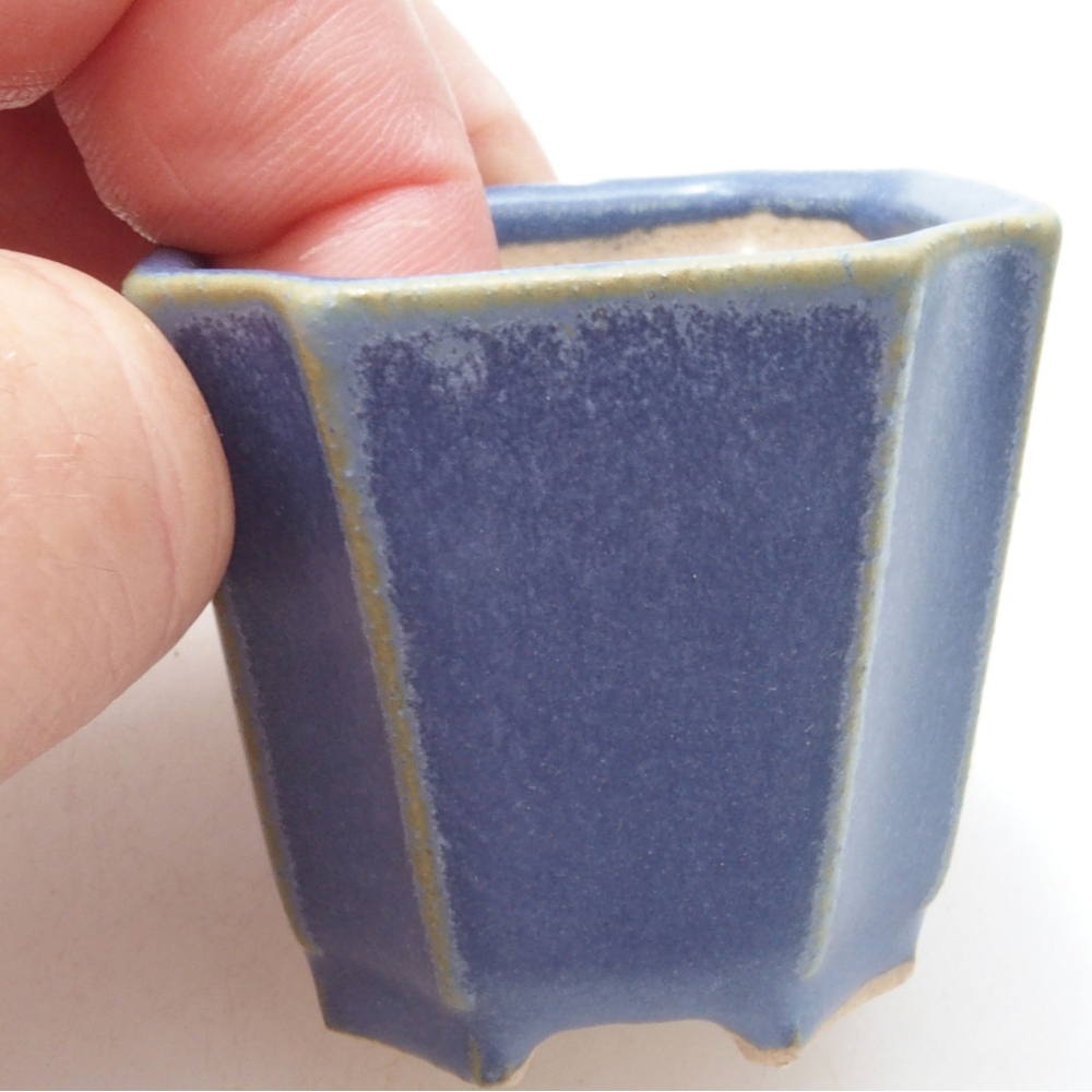Cuenco mini bonsái 4 x 4 x 4 cm, color azul