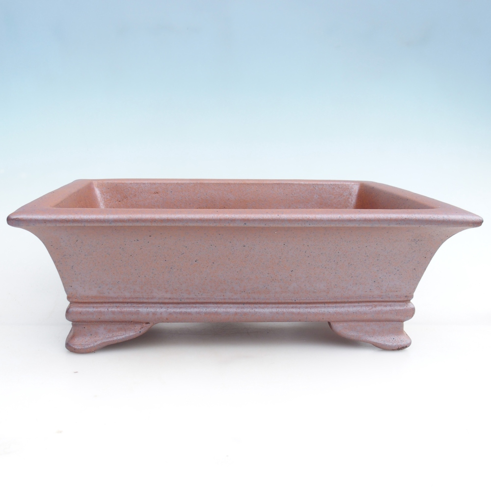 Cuenco bonsái de cerámica 41 x 29,5 x 13,5 cm, color metálico