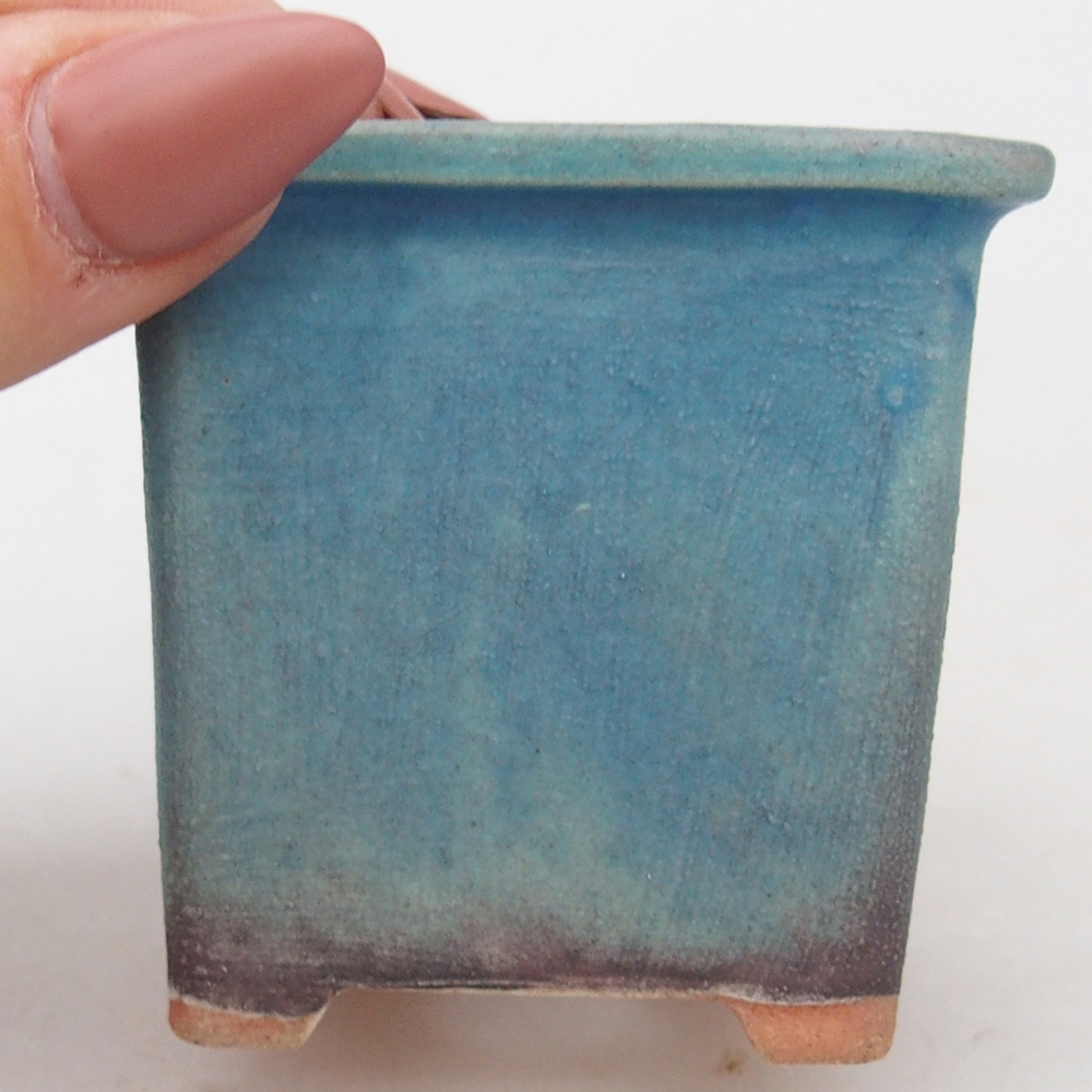 Cuenco bonsái de cerámica 5,5 x 5,5 x 5,5 cm, color azul