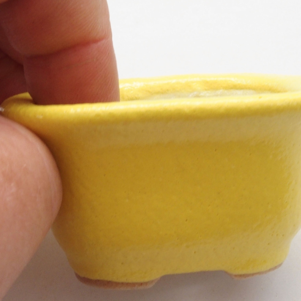Cuenco bonsái de cerámica 5,5 x 4,5 x 3 cm, amarillo