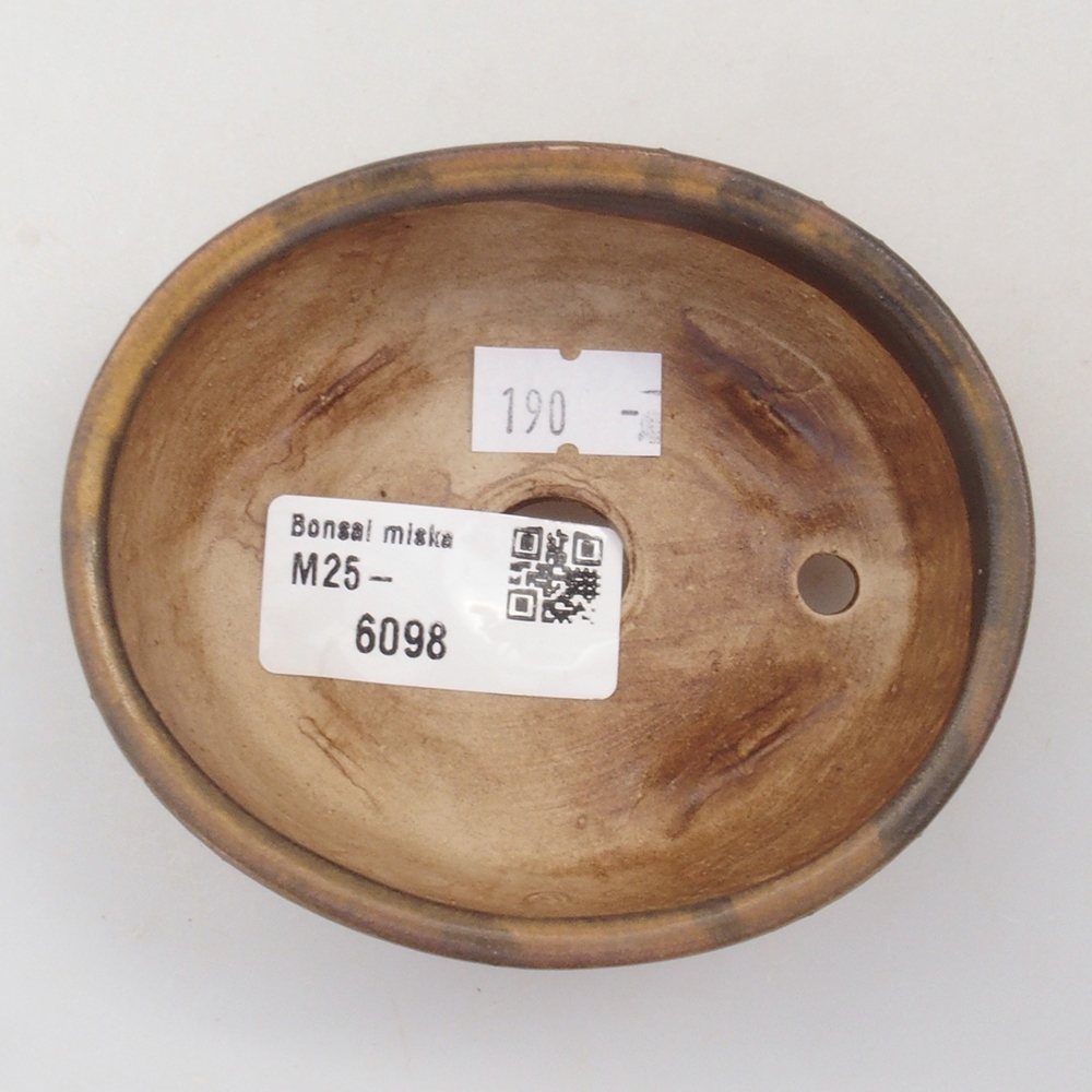 Cuenco bonsái de cerámica 10 x 8,5 x 4 cm, marrón