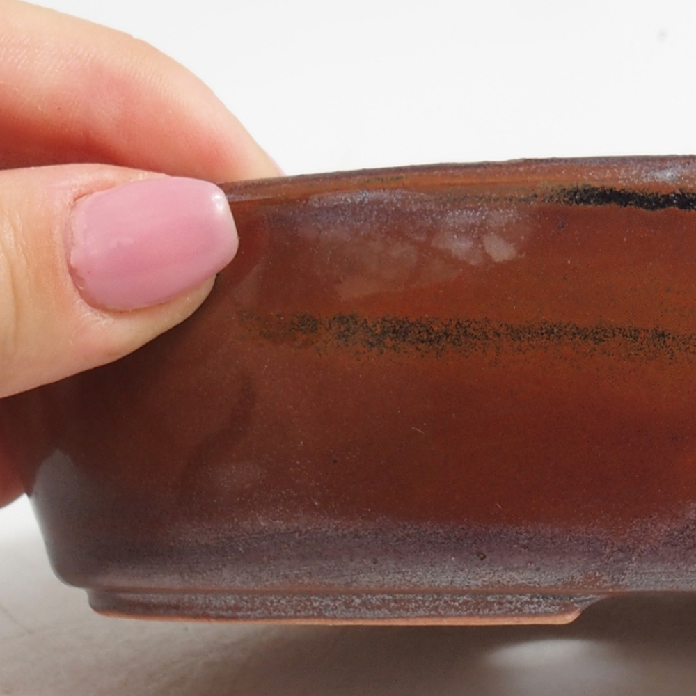 Cuenco bonsái de cerámica 15 x 9,5 x 4 cm, marrón