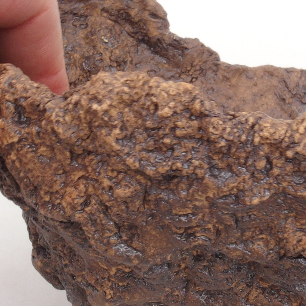 Concha de cerámica 13,5 x 12 x 13,5 cm , color marrón