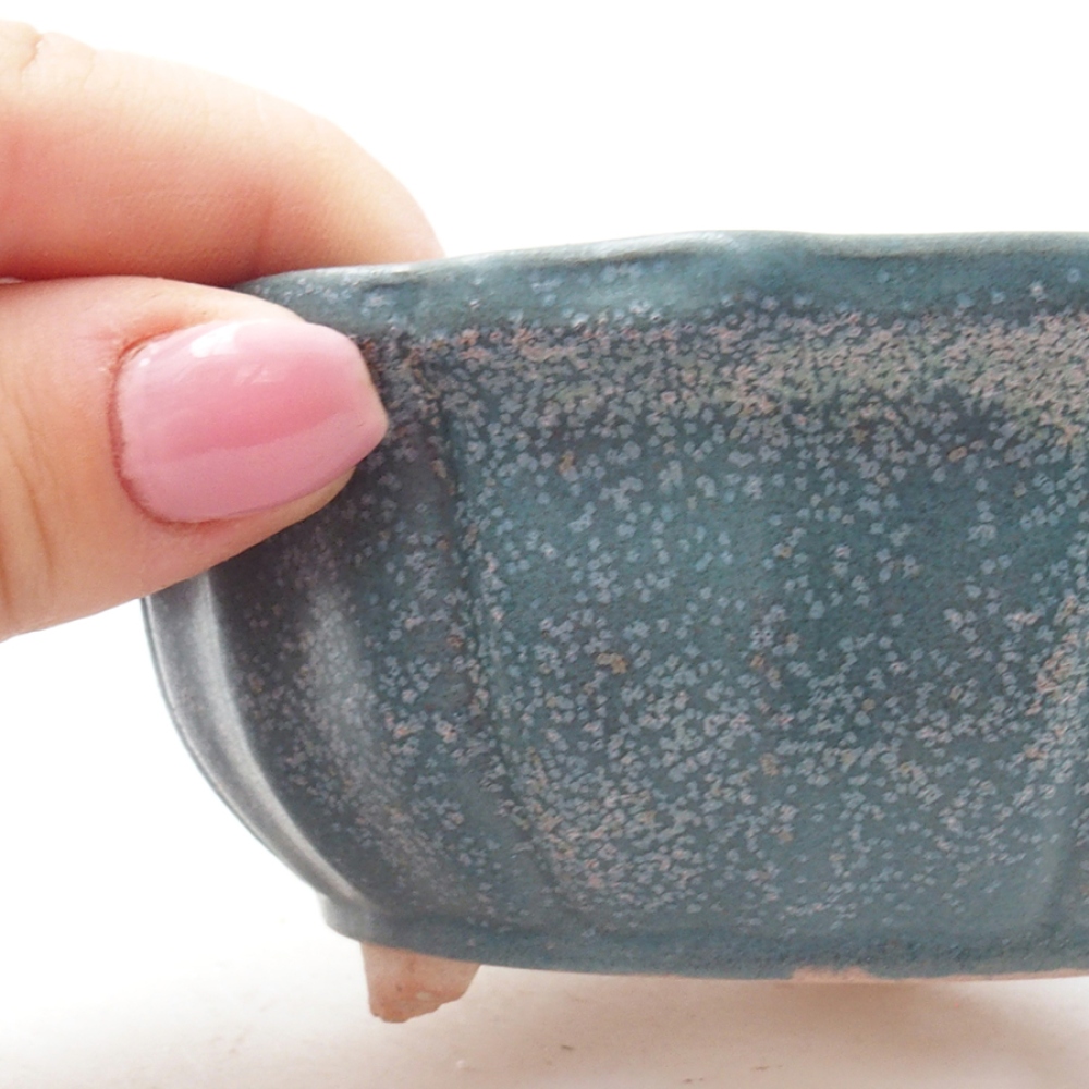 Cuenco bonsái de cerámica 11 x 11 x 5 cm, color azul