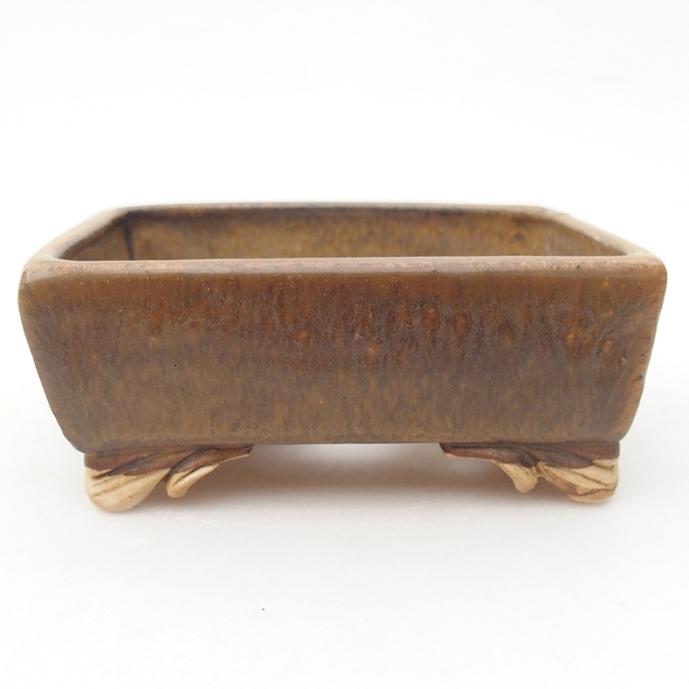 Cuenco bonsái de cerámica 10 x 8,5 x 4 cm, marrón