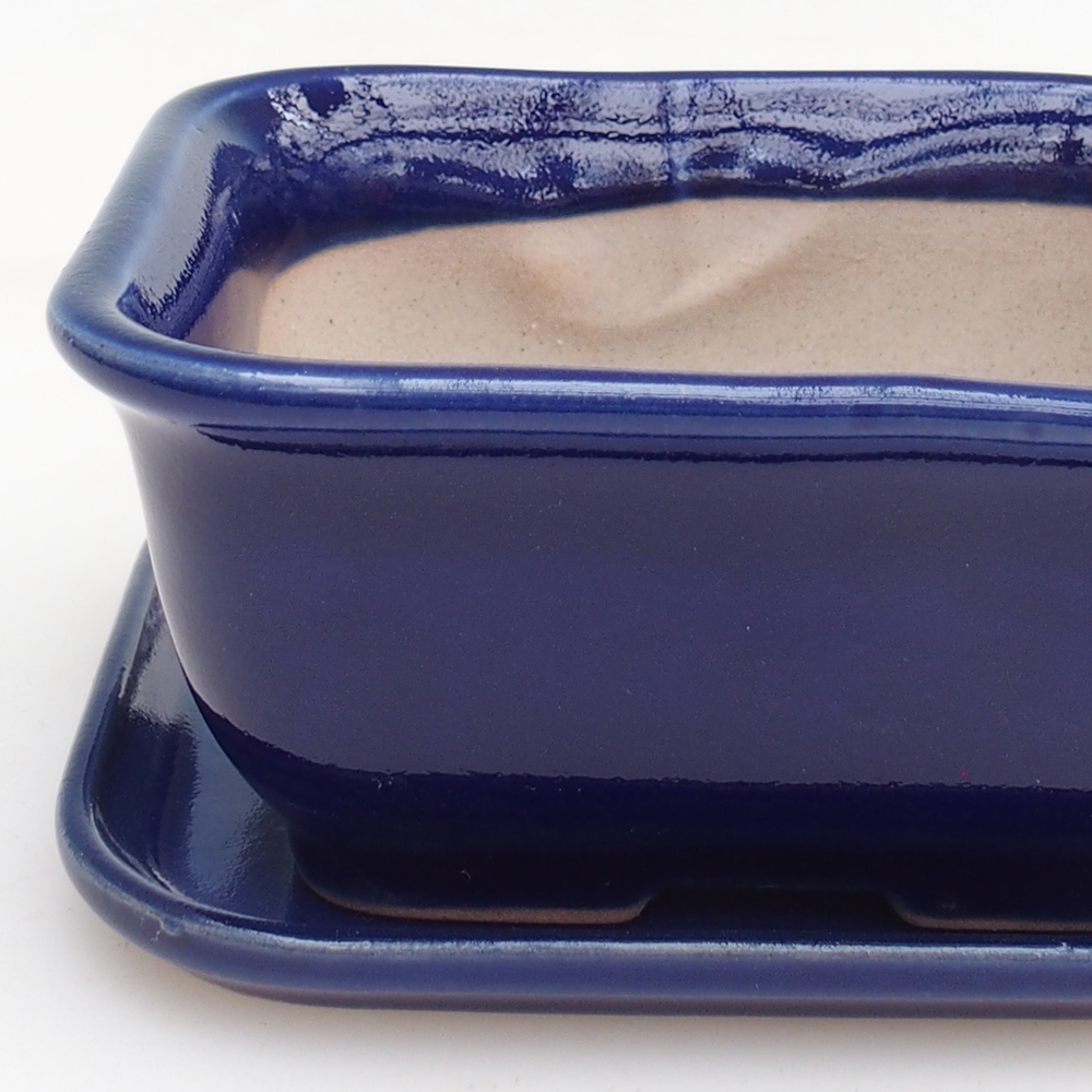 Cuenco bonsái + platillo H11 - 11,5 x 10 x 4 cm - verde