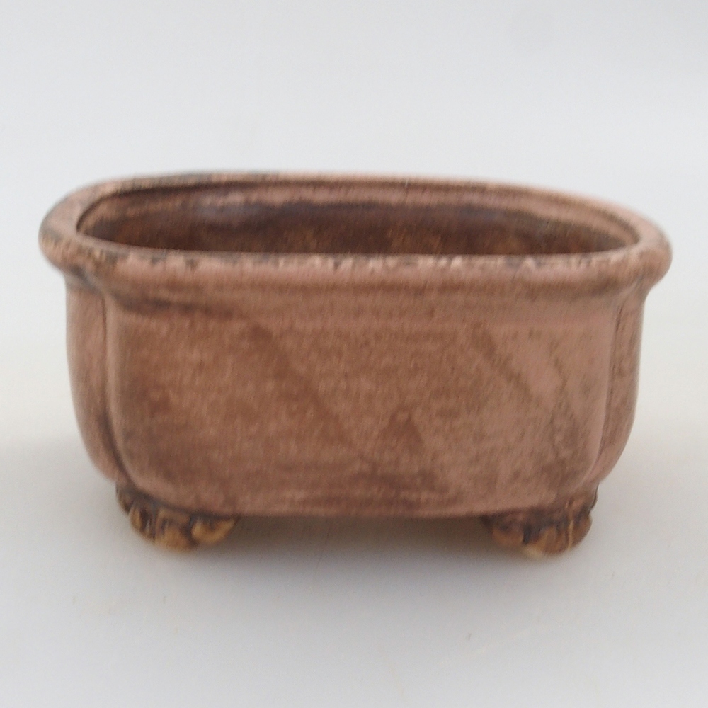 Cuenco bonsái de cerámica 10 x 8,5 x 4 cm, marrón