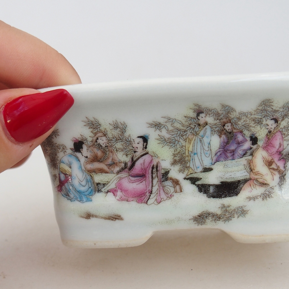 Cuenco mini bonsái 10 x 7,5 x 4 cm, color blanco