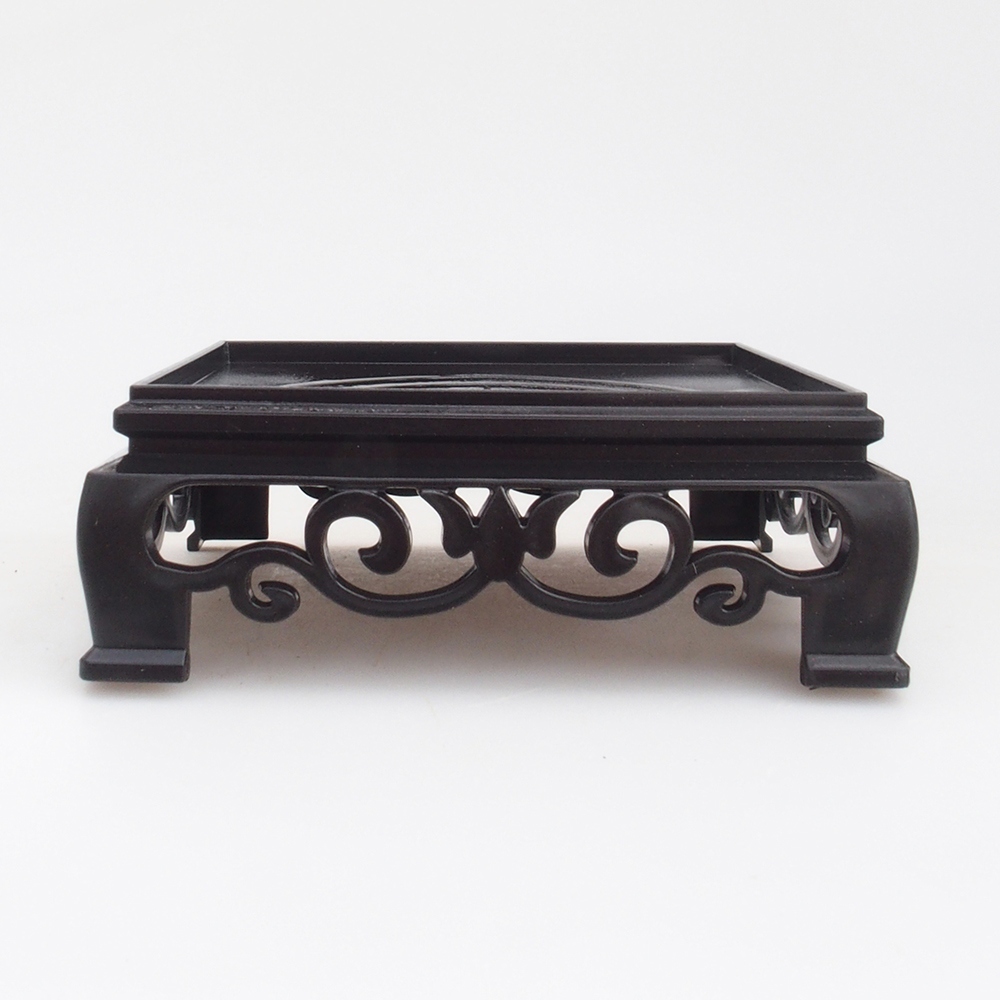 Mesa bonsai cuadrada de plástico 12,5 x 12,5 x 4 cm, color negro