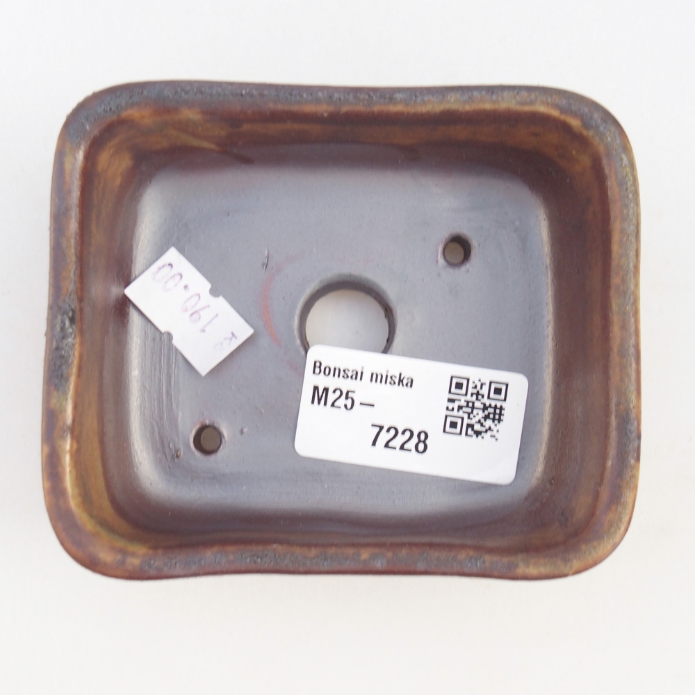 Cuenco bonsái de cerámica 9,5 x 8 x 3,5 cm, marrón