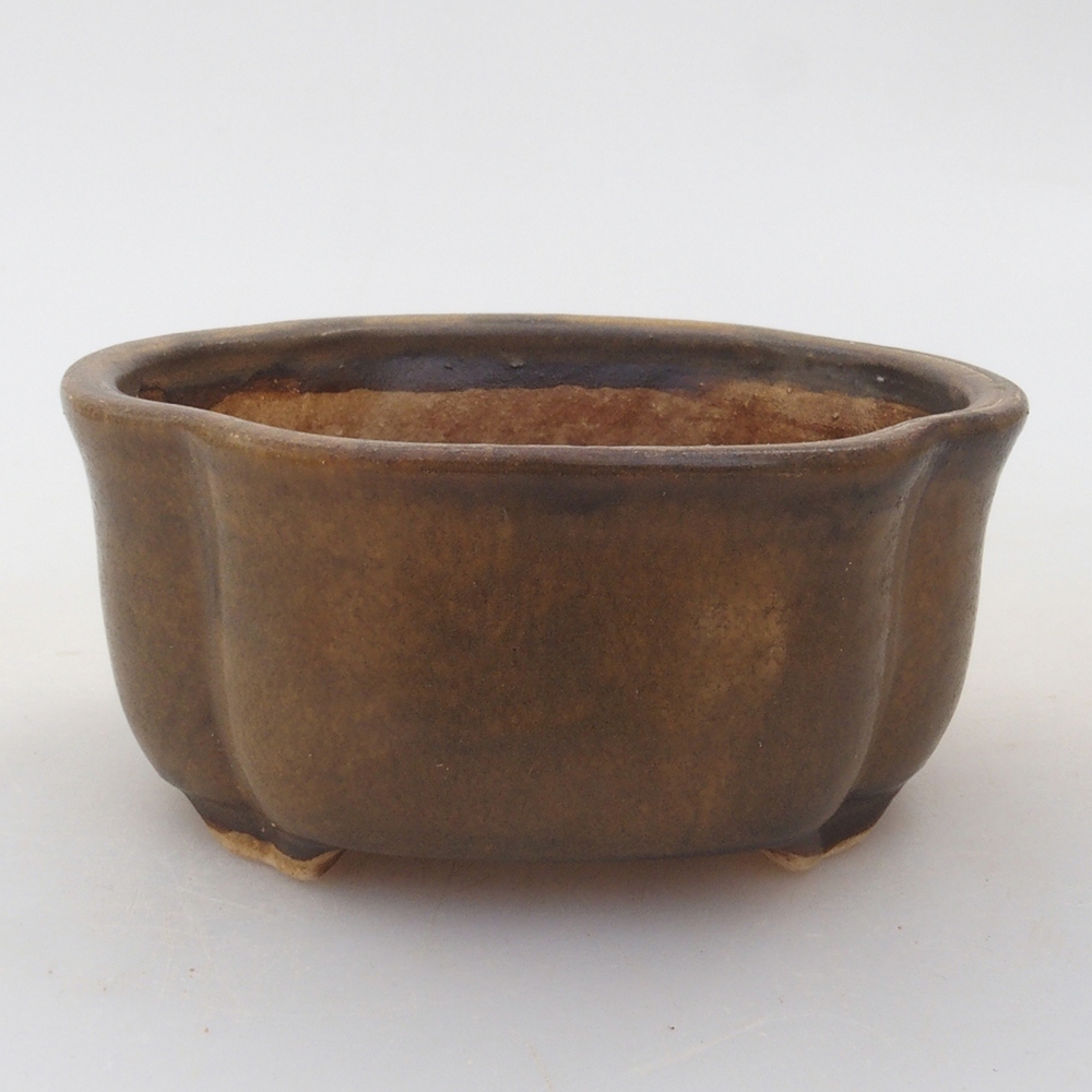 Cuenco bonsái de cerámica 10 x 8,5 x 4 cm, marrón