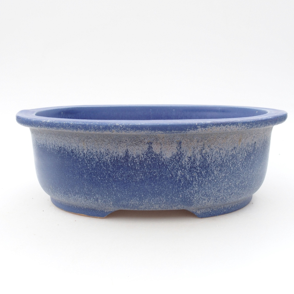 Cuenco bonsái de cerámica 23 x 19,5 x 7 cm, color azul