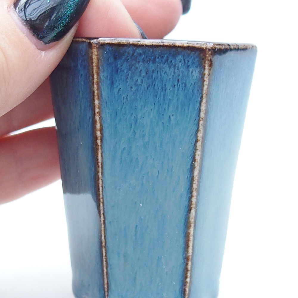 Mini cuenco bonsái 4 x 3,5 x 5,5 cm, color azul