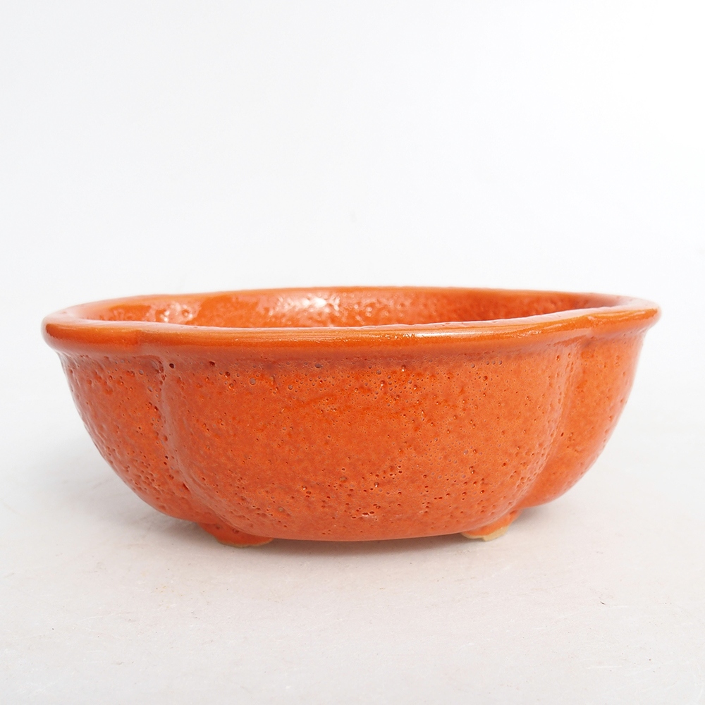 Cuenco bonsái de cerámica 13 x 10,5 x 5,5 cm, naranja