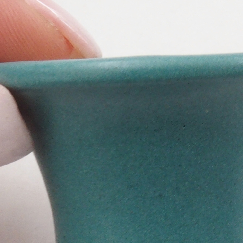 Cuenco bonsái de cerámica 6,5 x 5,5 x 4 cm, color azul