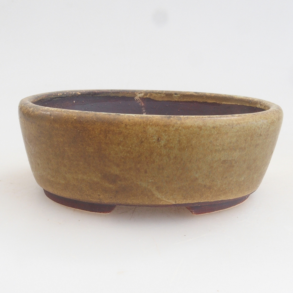 Cuenco bonsái de cerámica 10 x 8,5 x 4 cm, marrón