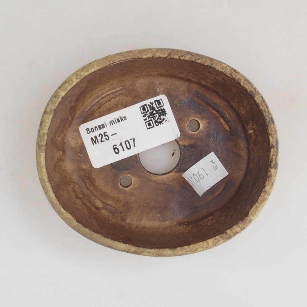 Cuenco bonsái de cerámica 10 x 8,5 x 4 cm, marrón
