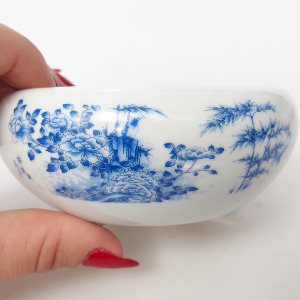 Cuenco bonsái de cerámica 10 x 10 x 5 cm, color blanco