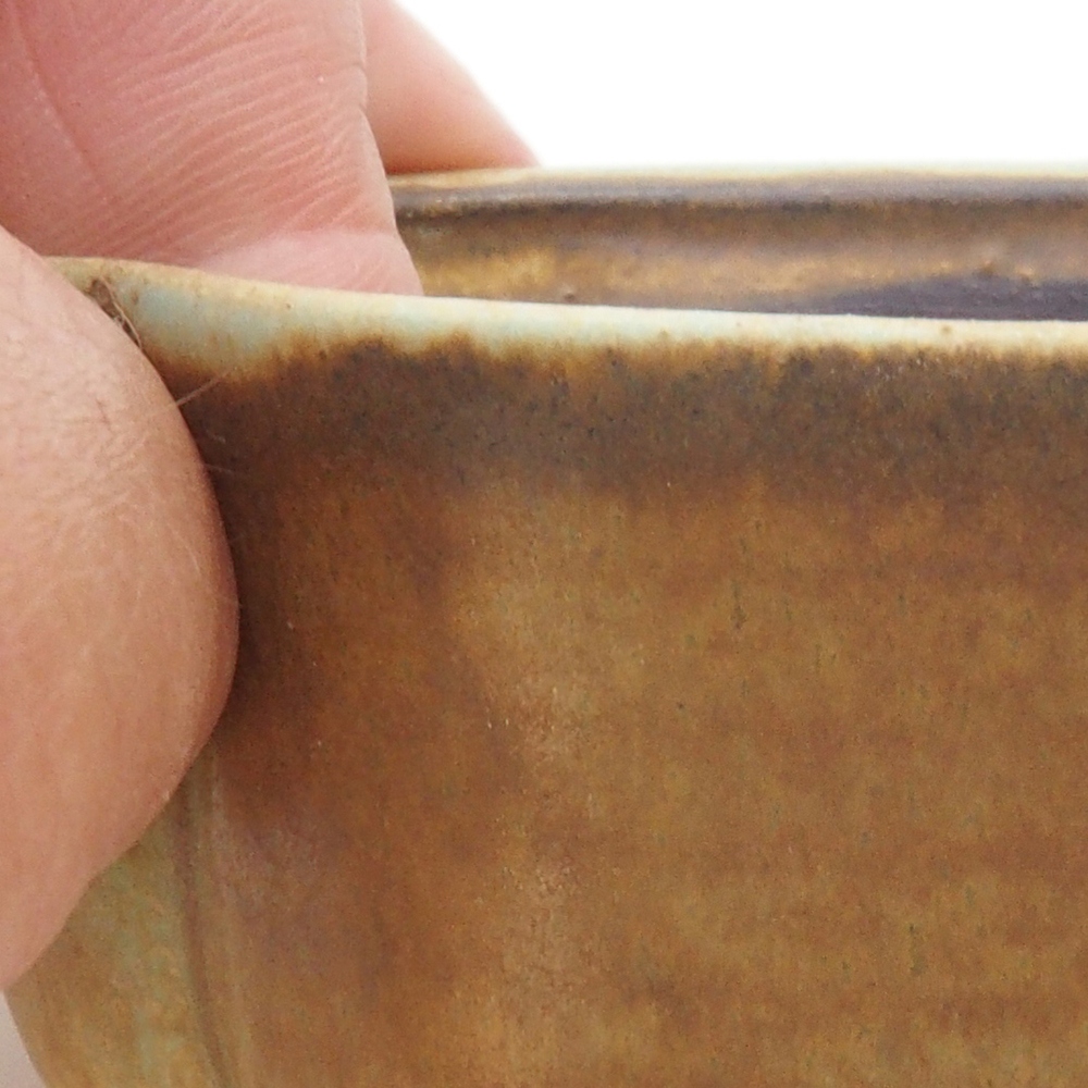 Cuenco bonsái de cerámica 10 x 8,5 x 4 cm, marrón