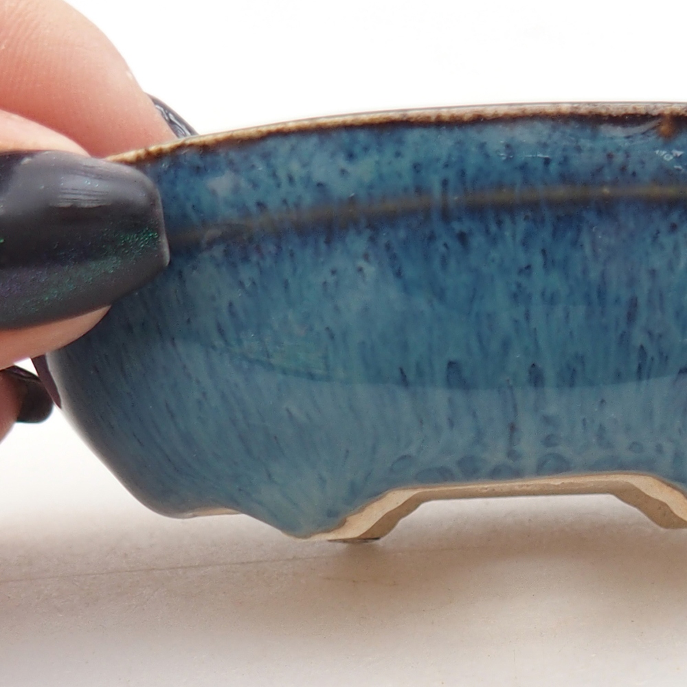 Cuenco mini bonsái 7,5 x 5 x 2,5 cm, color azul