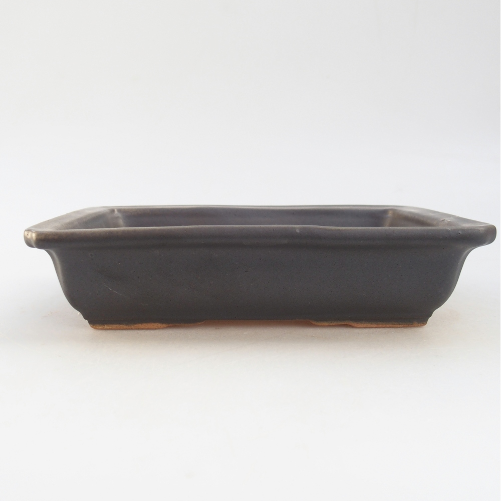 Cuenco bonsái de cerámica 18 x 13,5 x 4 cm, color metálico