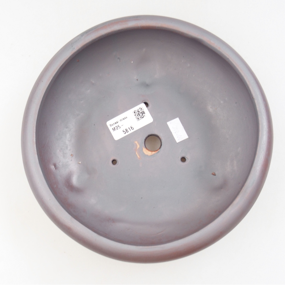 Cuenco bonsái de cerámica 21 x 21 x 7,5 cm, color metálico