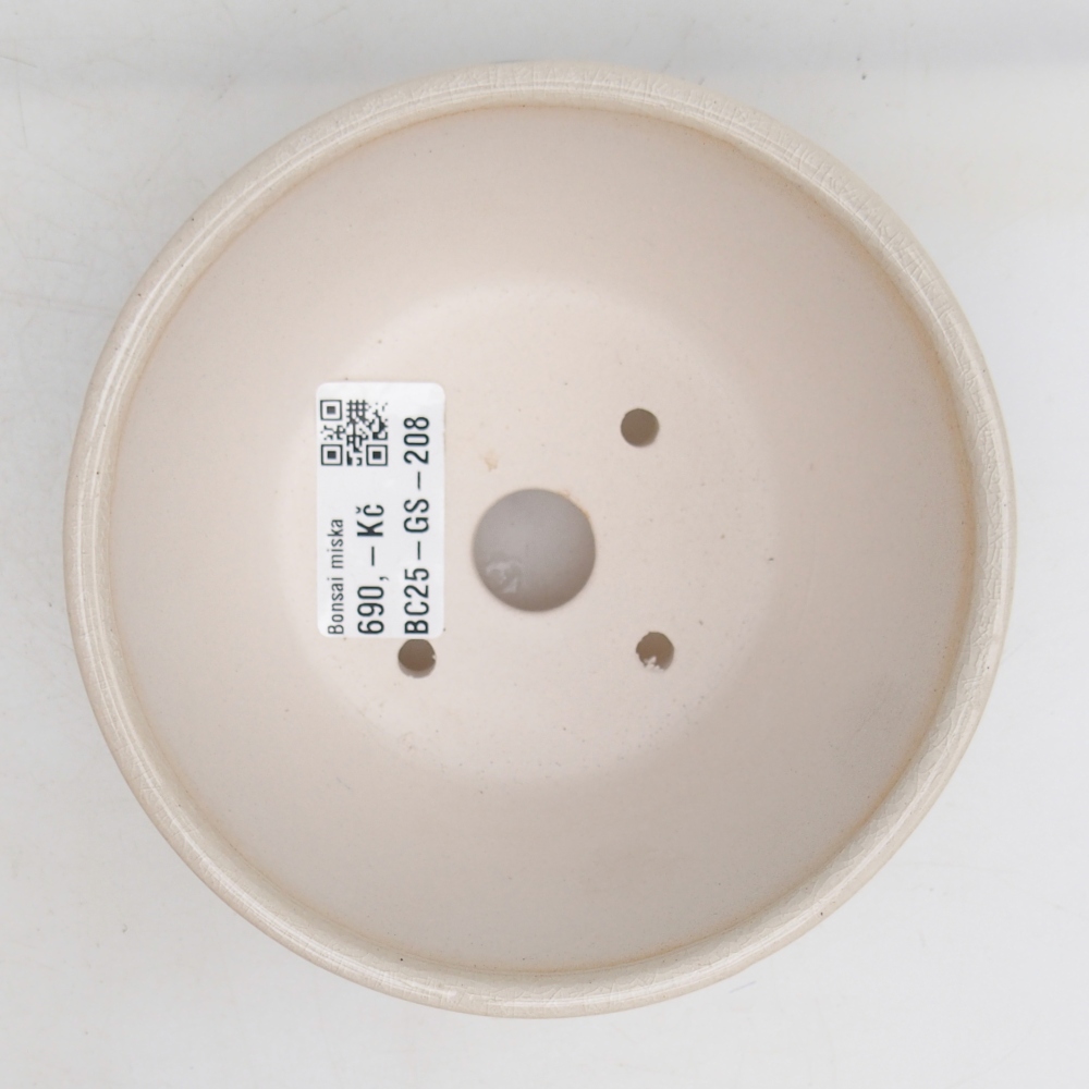 Cuenco bonsái de cerámica 12 x 12 x 6,5 cm, color azul-blanco