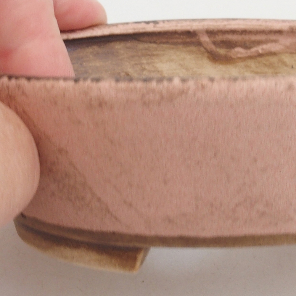 Cuenco bonsái de cerámica 10 x 8,5 x 4 cm, marrón