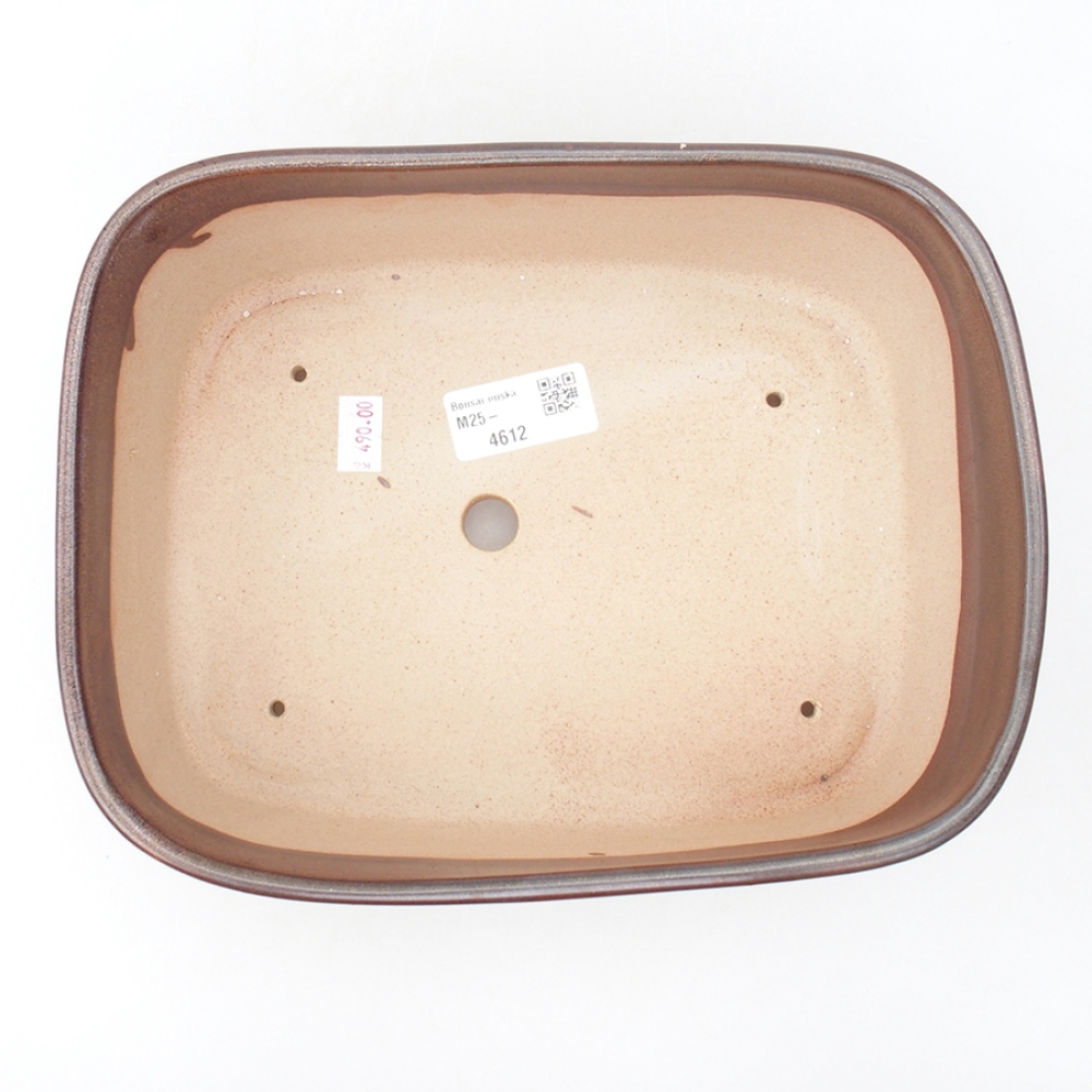 Cuenco bonsái de cerámica 23 x 18 x 7,5 cm, marrón