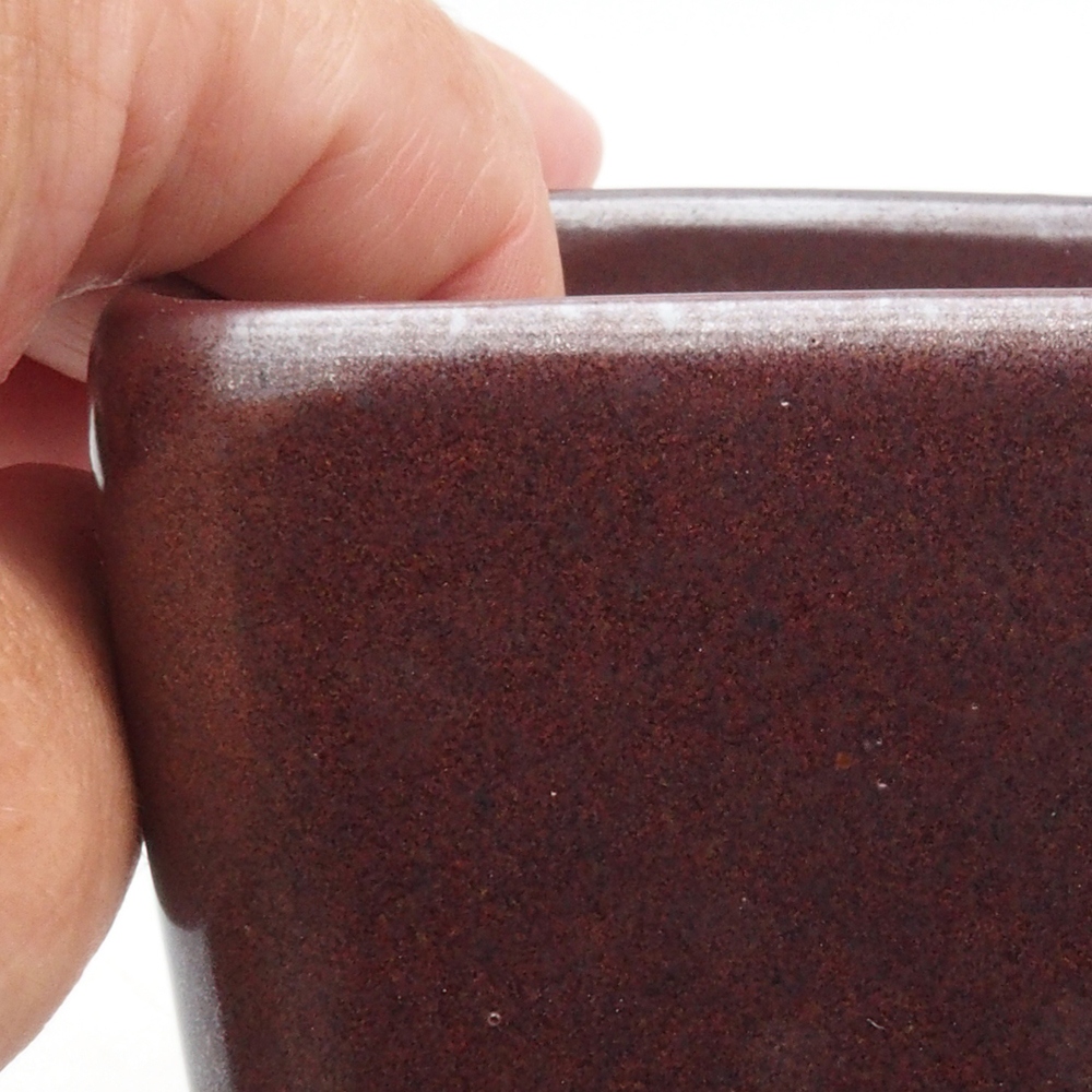 Cuenco bonsái de cerámica 8 x 8 x 10 cm, marrón