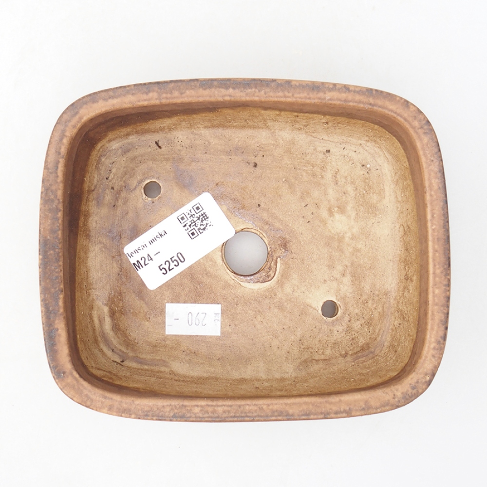 Cuenco bonsái de cerámica 14,5 x 11,5 x 4 cm, marrón