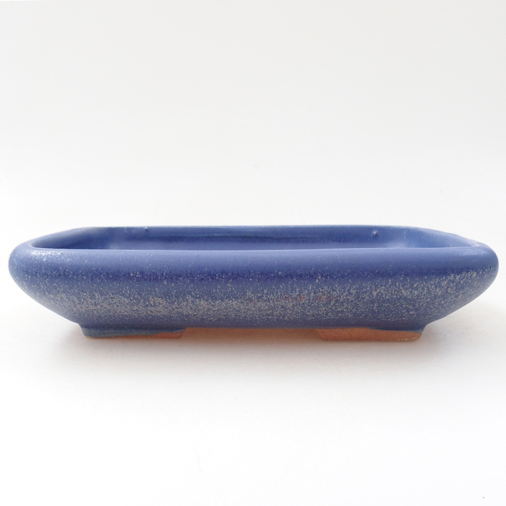 Cuenco bonsái de cerámica 17 x 13,5 x 3,5 cm, color azul