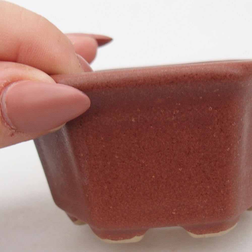 Cuenco bonsái de cerámica 7,5 x 7 x 4 cm, marrón