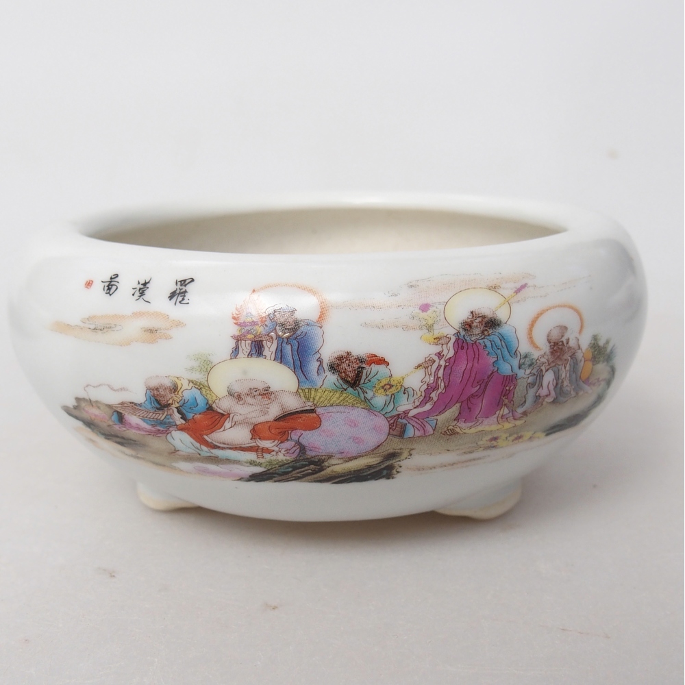 Cuenco bonsái de cerámica 10 x 10 x 5 cm, color blanco