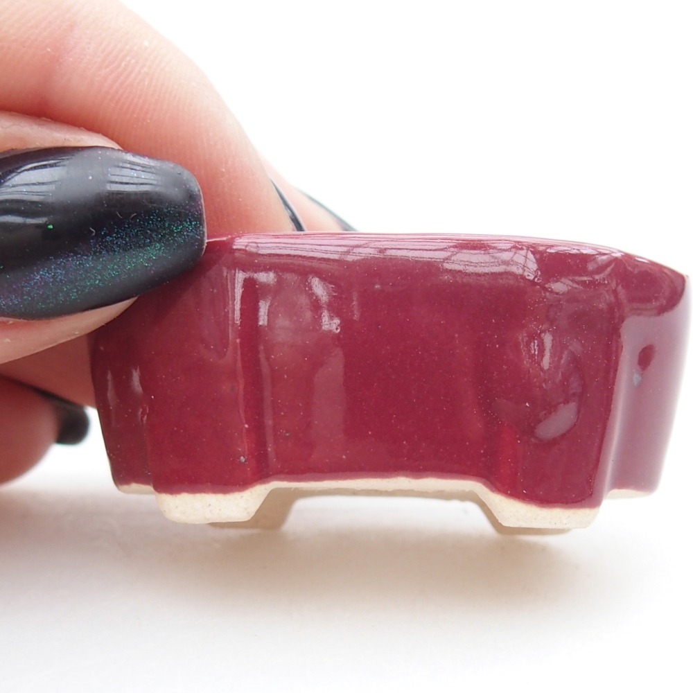 Cuenco mini bonsái 4,5 x 2,5 x 2 cm, color burdeos