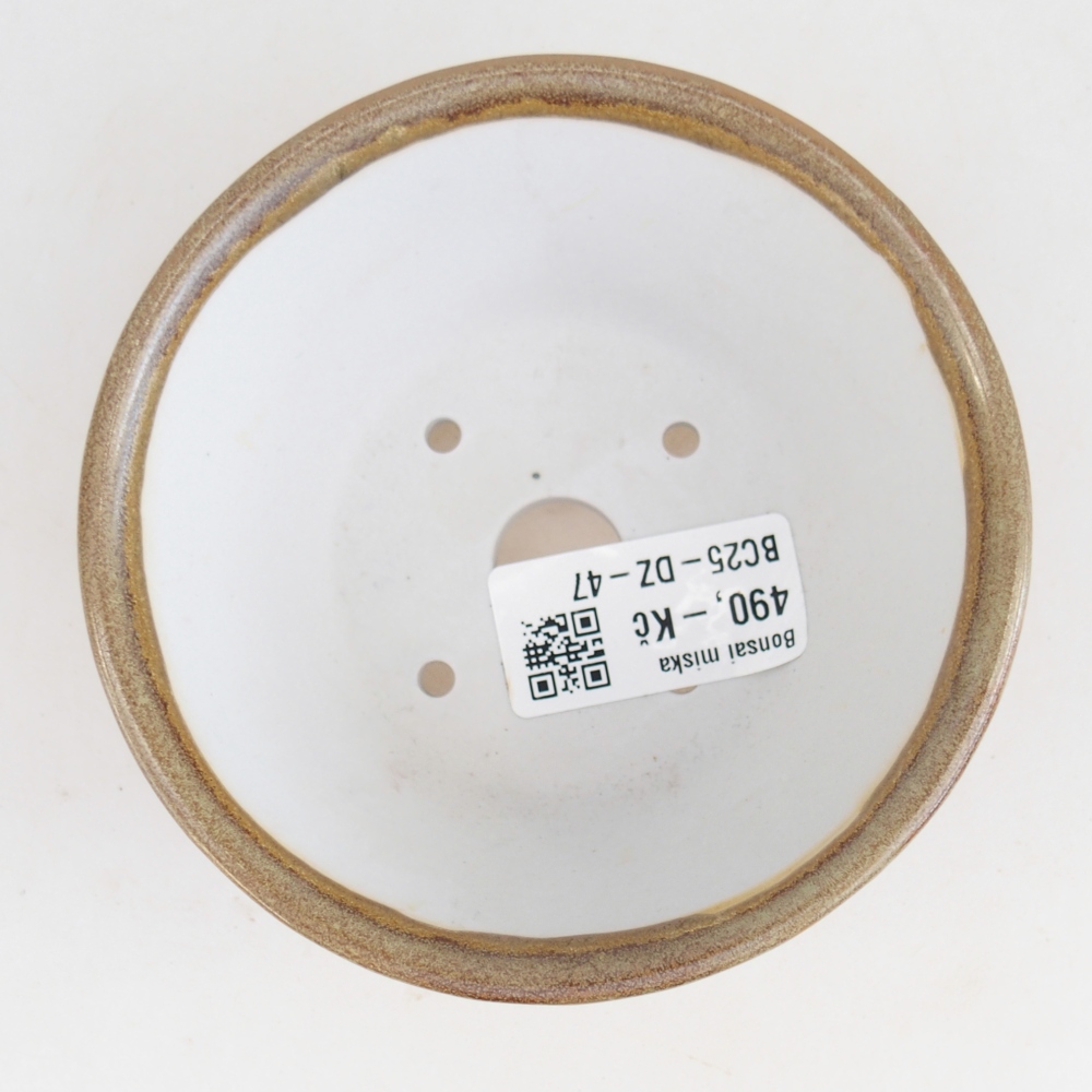 Cuenco bonsái de cerámica 10,5 x 10,5 x 5 cm, marrón